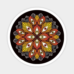 Trippy weird eyes flower psychedelic art Magnet